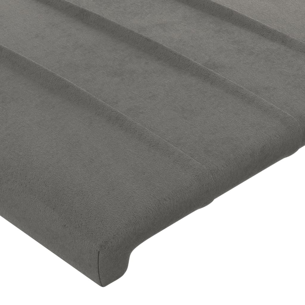 vidaXL Tăblie de pat cu LED, gri deschis, 103x16x118/128 cm, catifea