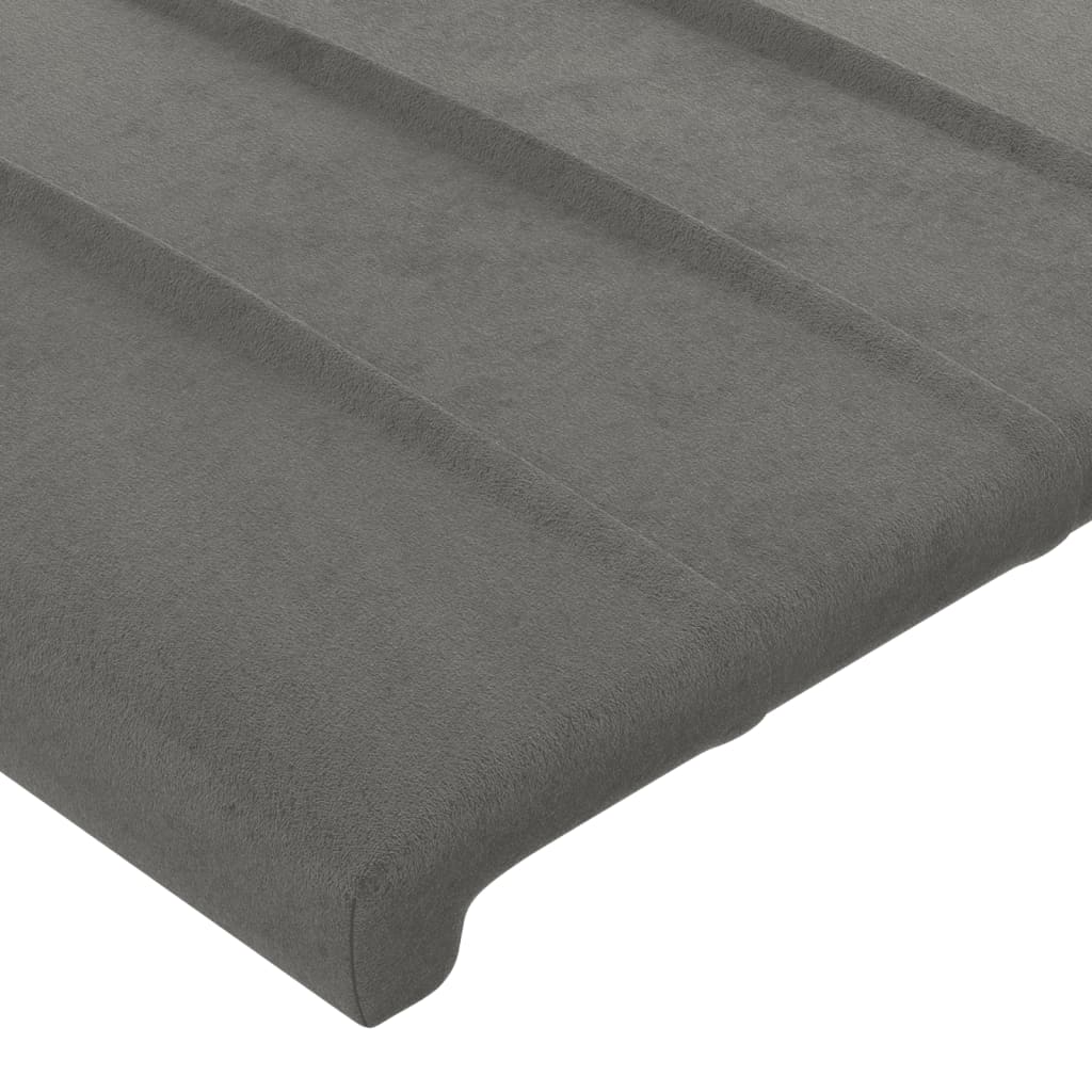 vidaXL Tăblie de pat cu LED, gri deschis, 147x16x118/128 cm, catifea
