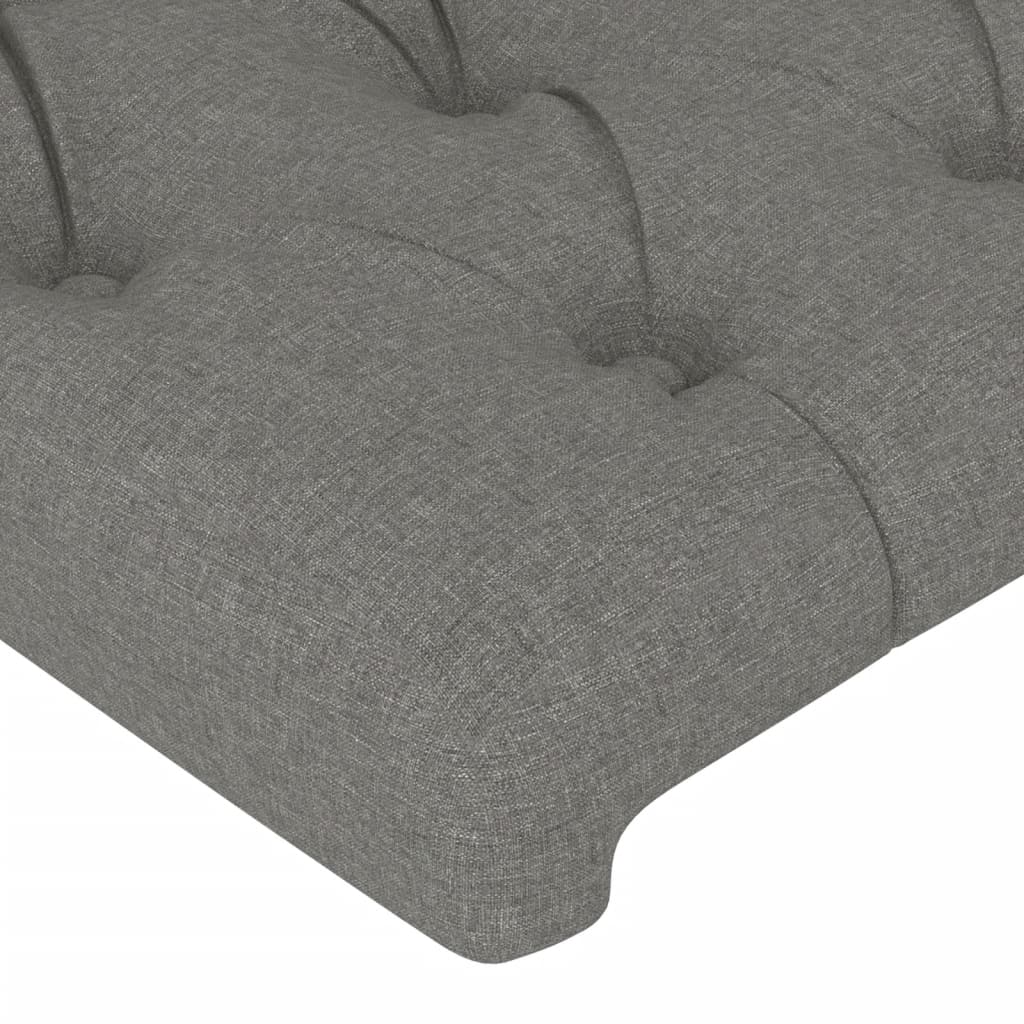 vidaXL Tăblie de pat cu LED, gri închis, 83x16x118/128 cm, textil