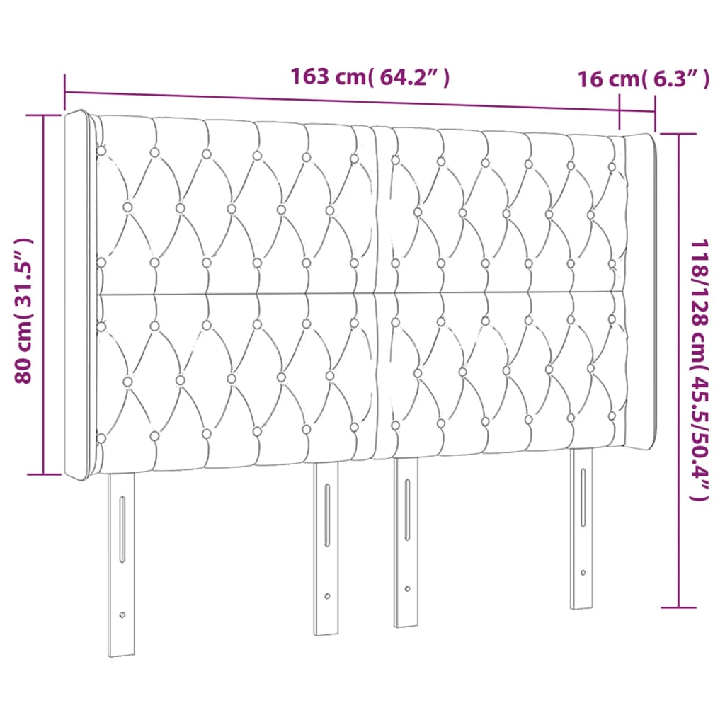 vidaXL Tăblie de pat cu LED, albastru, 163x16x118/128 cm, textil vidaXL Tăblie de pat cu LED, albastru, 163x16x118/128 cm, textil