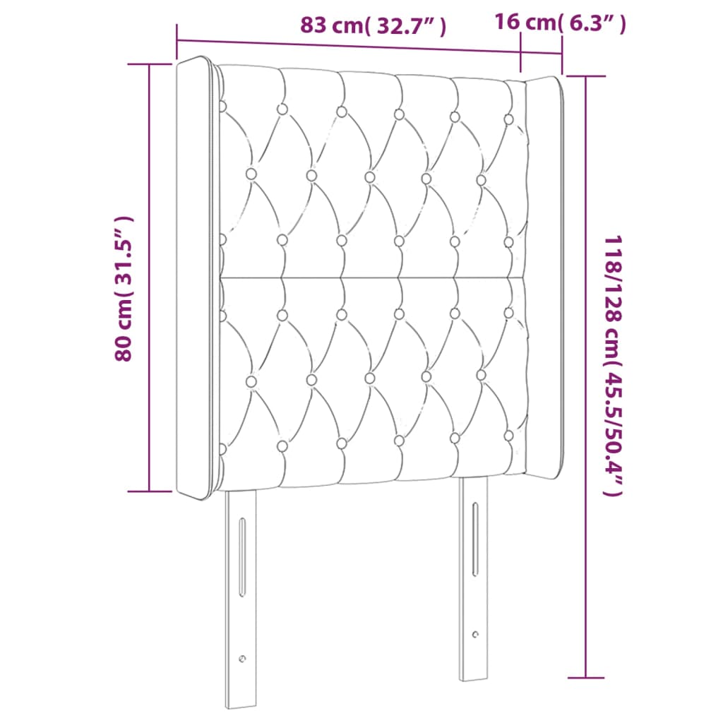 vidaXL Tăblie de pat cu LED, roz, 83x16x118/128 cm, catifea vidaXL Tăblie de pat cu LED, roz, 83x16x118/128 cm, catifea