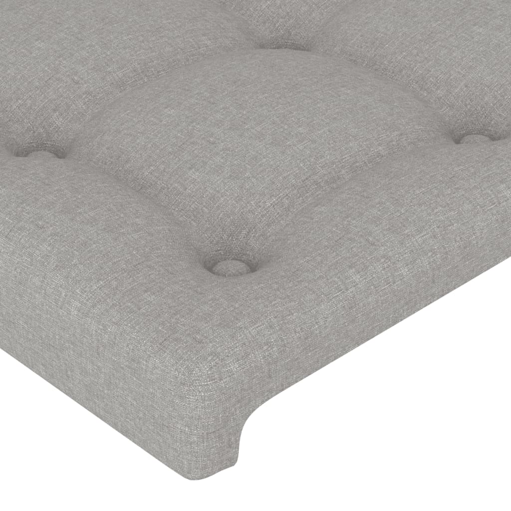 vidaXL Tăblie de pat cu LED, gri deschis, 103x16x118/128 cm, textil