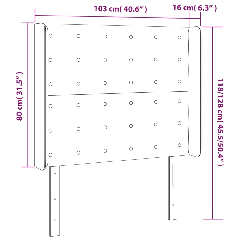 vidaXL Tăblie de pat cu LED, albastru, 103x16x118/128 cm, textil vidaXL Tăblie de pat cu LED, albastru, 103x16x118/128 cm, textil
