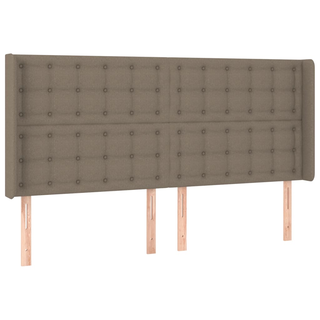vidaXL Tăblie de pat cu LED, gri taupe, 183x16x118/128 cm, textil vidaXL Tăblie de pat cu LED, gri taupe, 183x16x118/128 cm, textil