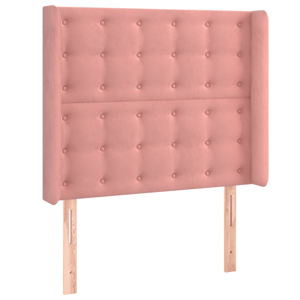 vidaXL Tăblie de pat cu LED, roz, 83x16x118/128 cm, catifea vidaXL Tăblie de pat cu LED, roz, 83x16x118/128 cm, catifea