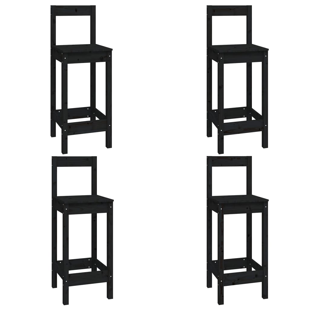 vidaXL Set mobilier de bar, 5 piese, negru, lemn masiv de pin vidaXL Set mobilier de bar, 5 piese, negru, lemn masiv de pin