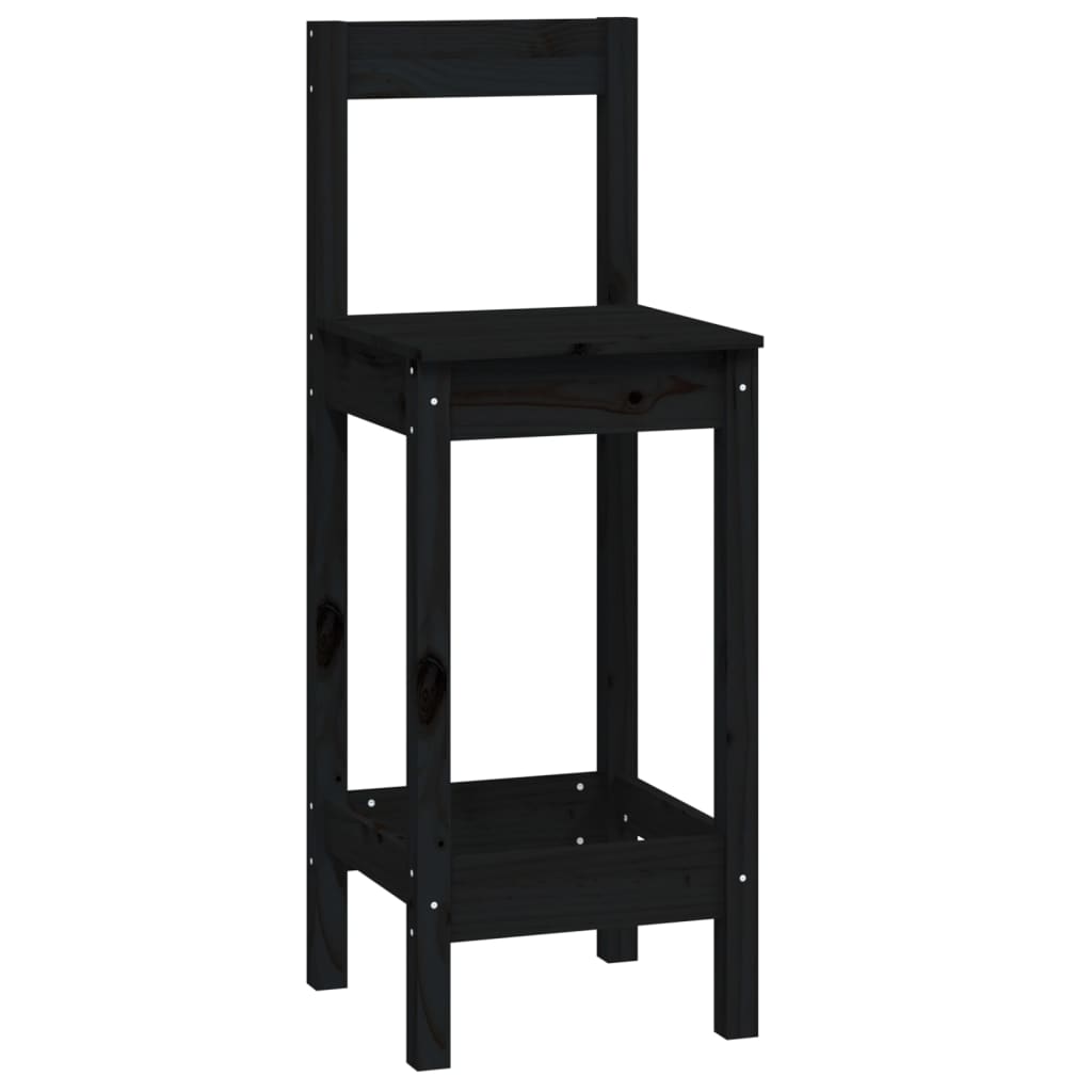 vidaXL Set mobilier de bar, 5 piese, negru, lemn masiv de pin vidaXL Set mobilier de bar, 5 piese, negru, lemn masiv de pin