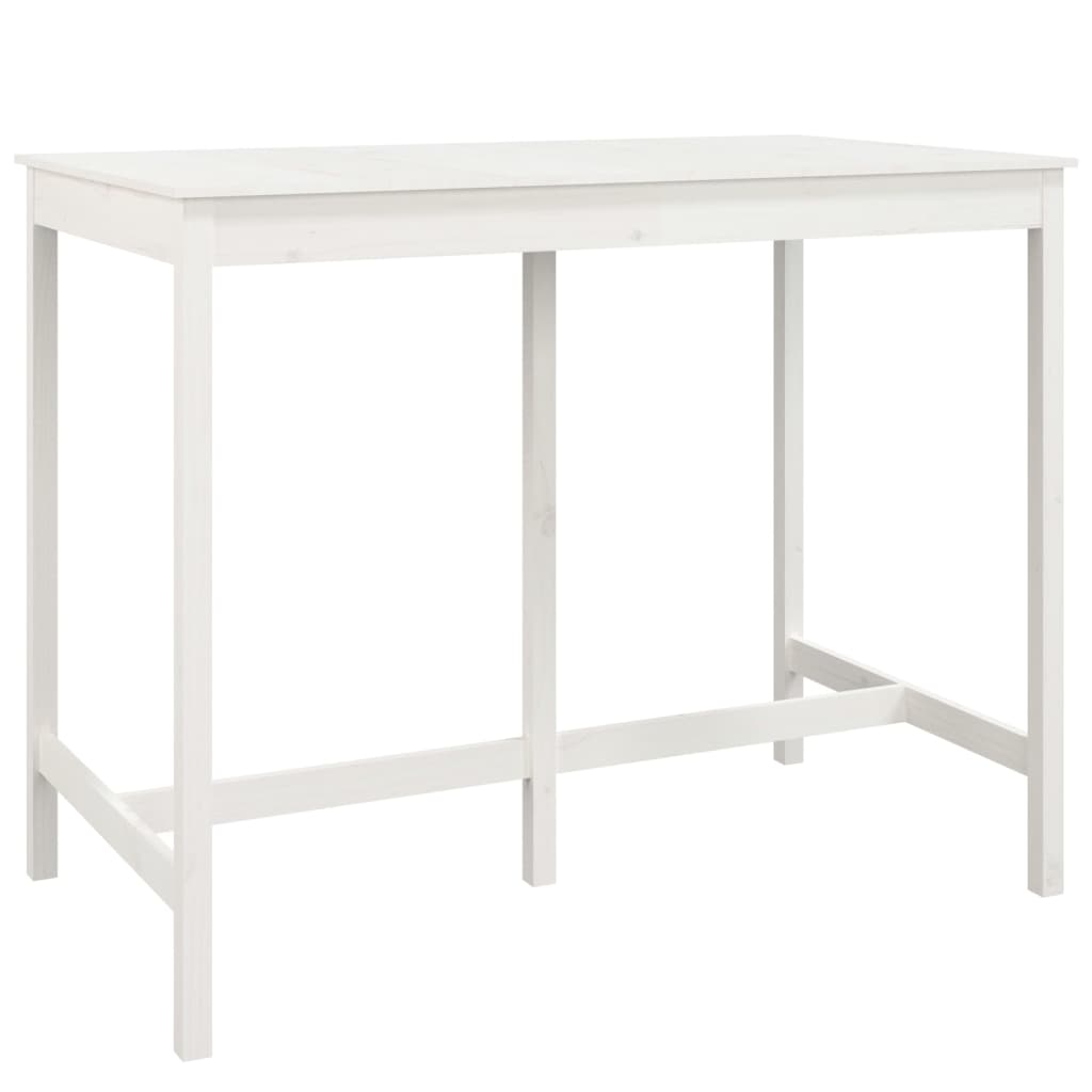 vidaXL Set mobilier de bar, 7 piese, alb, lemn masiv de pin