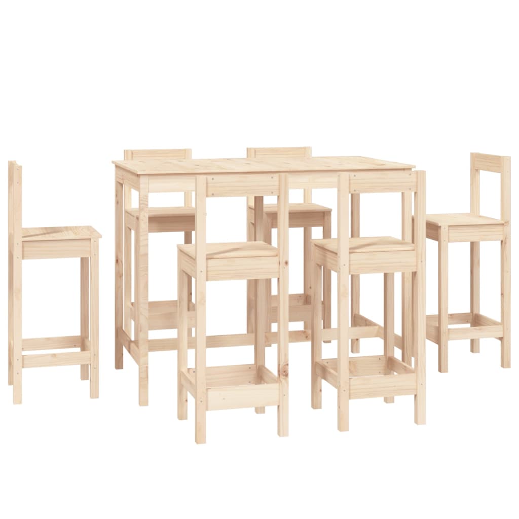 vidaXL Set mobilier de bar, 7 piese, lemn masiv de pin vidaXL Set mobilier de bar, 7 piese, lemn masiv de pin
