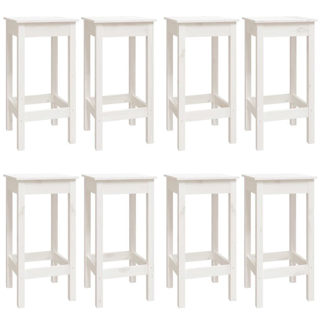 vidaXL Set mobilier de bar, 9 piese, alb, lemn masiv de pin vidaXL Set mobilier de bar, 9 piese, alb, lemn masiv de pin