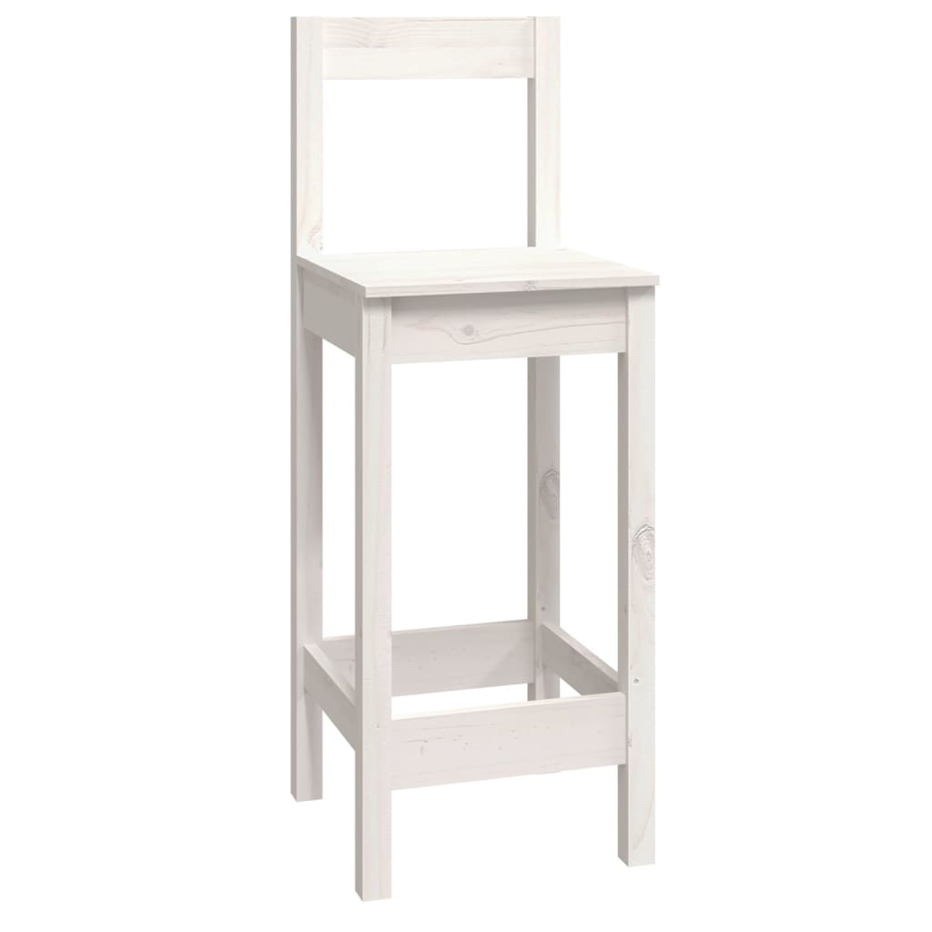 vidaXL Set mobilier de bar, 9 piese, alb, lemn masiv de pin