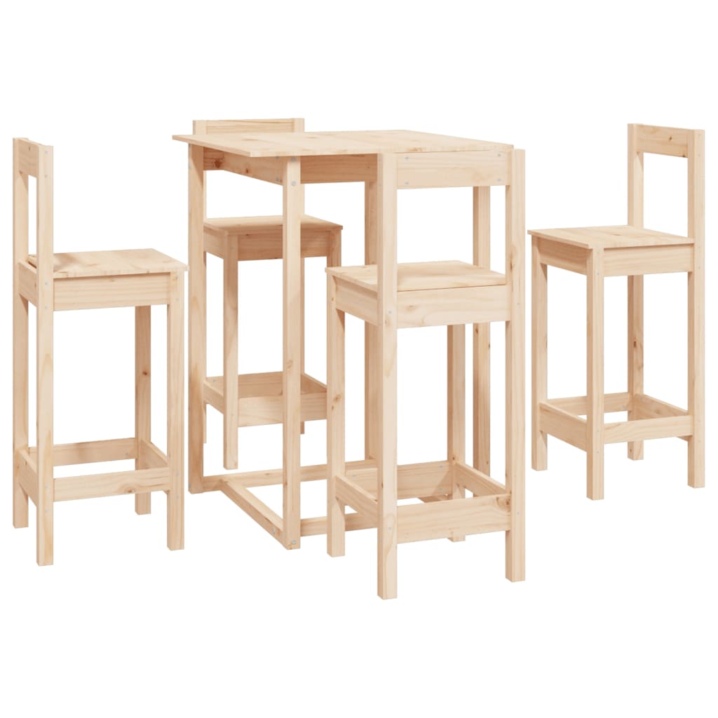 vidaXL Set mobilier de bar, 5 piese, lemn masiv de pin