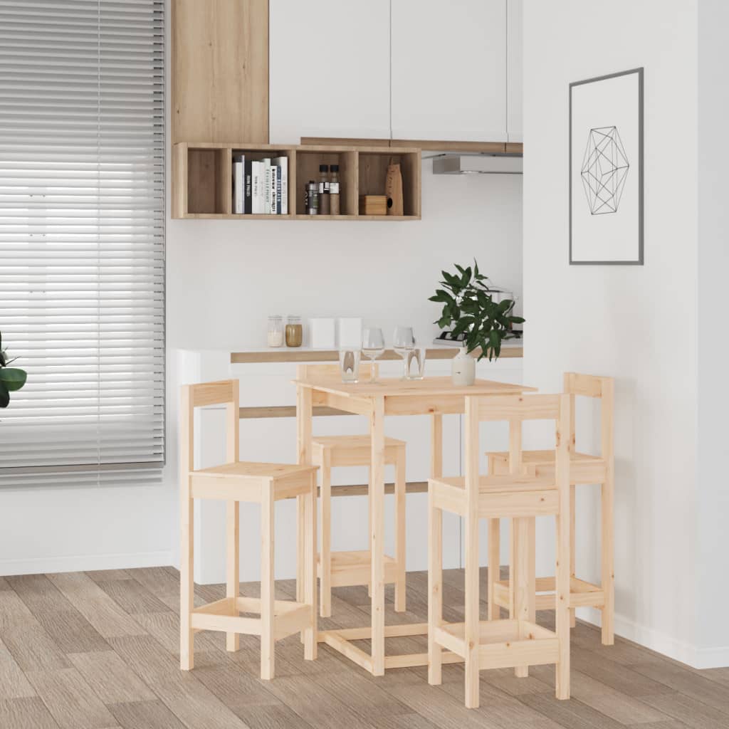 vidaXL Set mobilier de bar, 5 piese, lemn masiv de pin