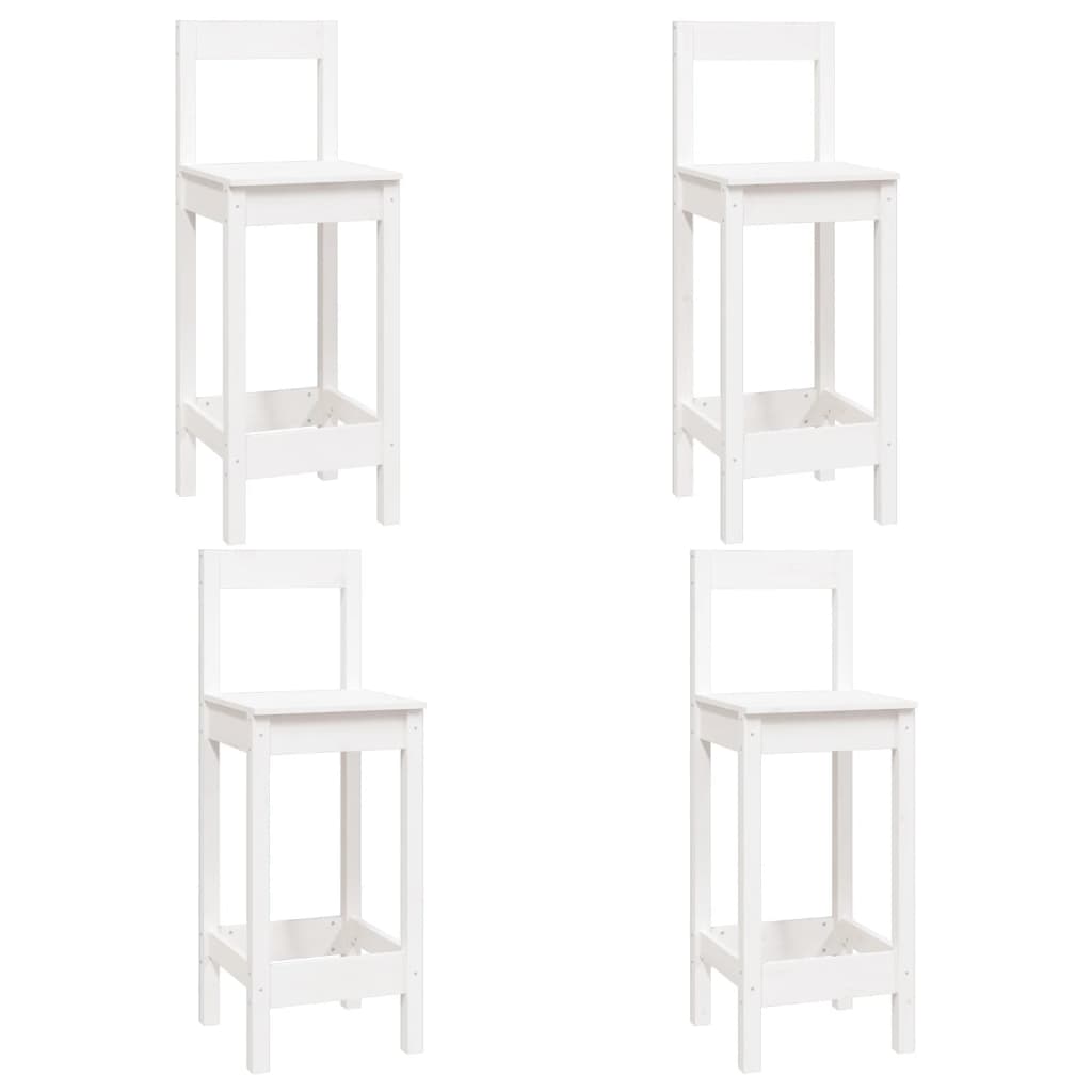 vidaXL Set mobilier de bar, 5 piese, alb, lemn masiv de pin