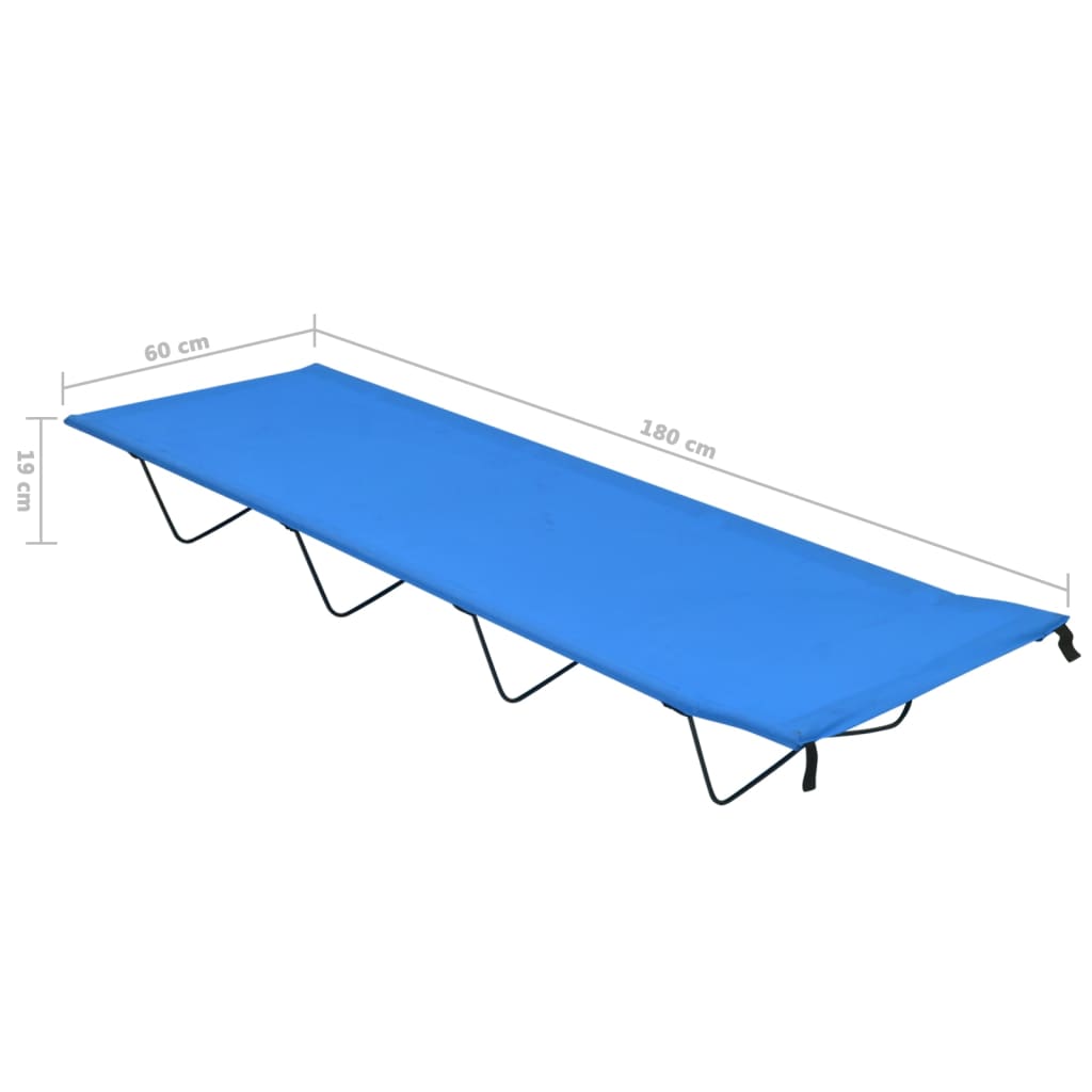 vidaXL Pat de camping, albastru, 180x60x19 cm, țesătură oxford și oțel vidaXL Pat de camping, albastru, 180x60x19 cm, țesătură oxford și oțel
