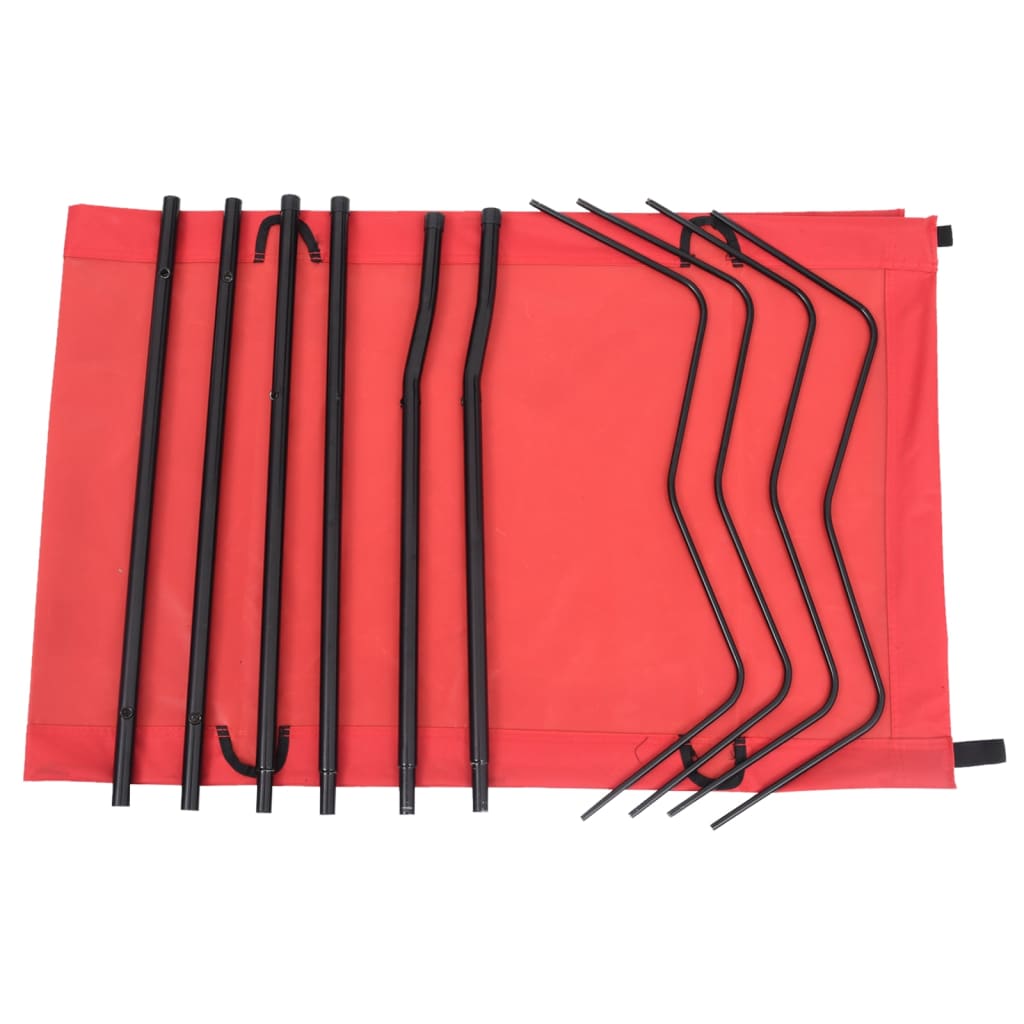 vidaXL Pat de camping, roșu, 180x60x19 cm, țesătură oxford și oțel vidaXL Pat de camping, roșu, 180x60x19 cm, țesătură oxford și oțel