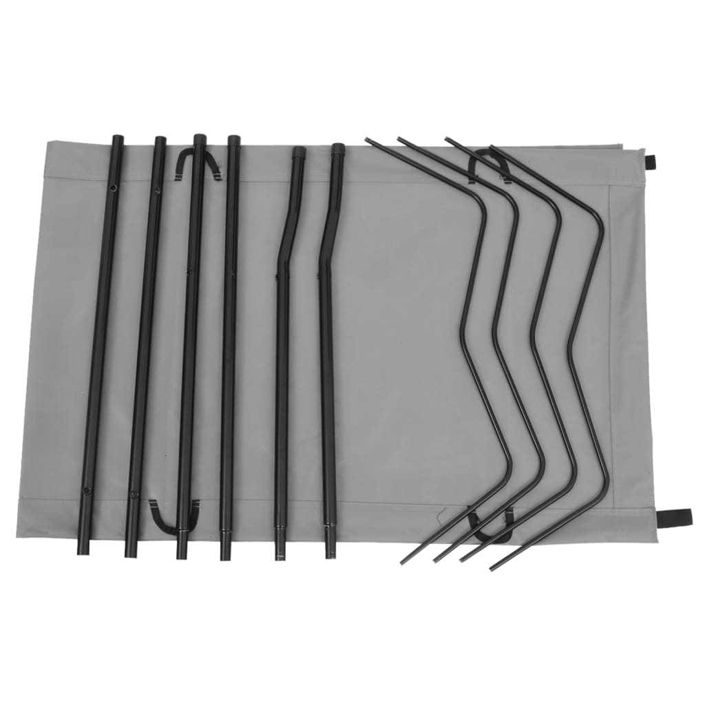 vidaXL Pat de camping, gri, 180x60x19 cm, țesătură oxford și oțel vidaXL Pat de camping, gri, 180x60x19 cm, țesătură oxford și oțel