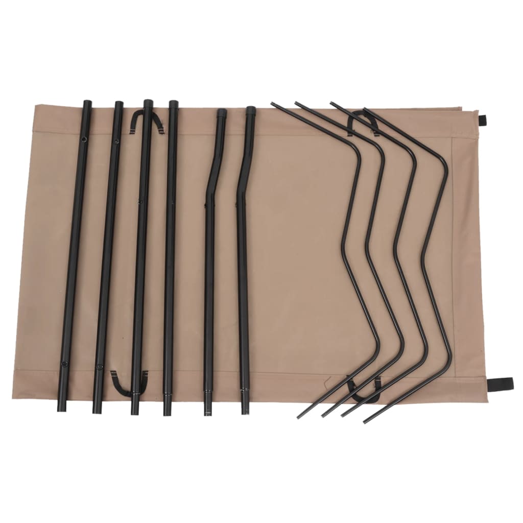 vidaXL Pat de camping, gri taupe, 180x60x19 cm, țesătură oxford & oțel vidaXL Pat de camping, gri taupe, 180x60x19 cm, țesătură oxford & oțel