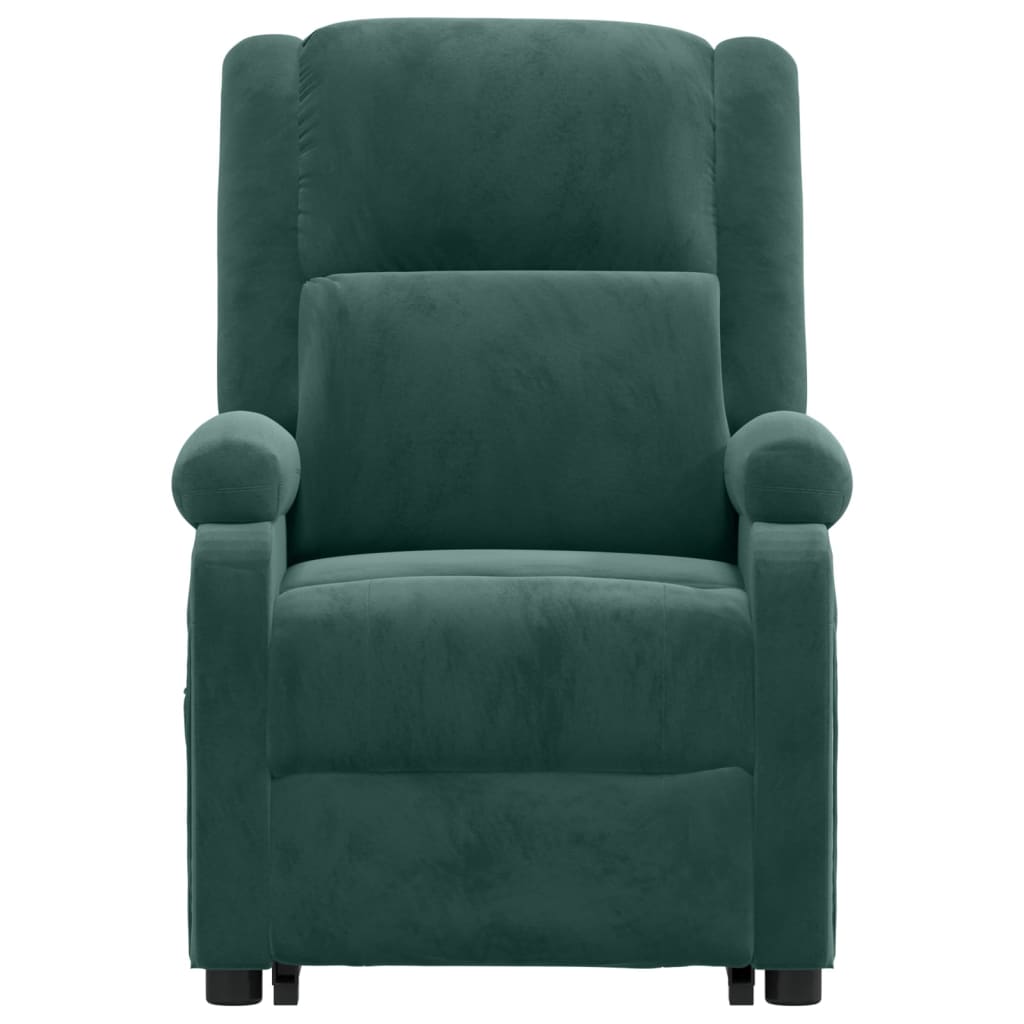 vidaXL Fotoliu de masaj cu ridicare, verde închis, catifea vidaXL Fotoliu de masaj cu ridicare, verde închis, catifea