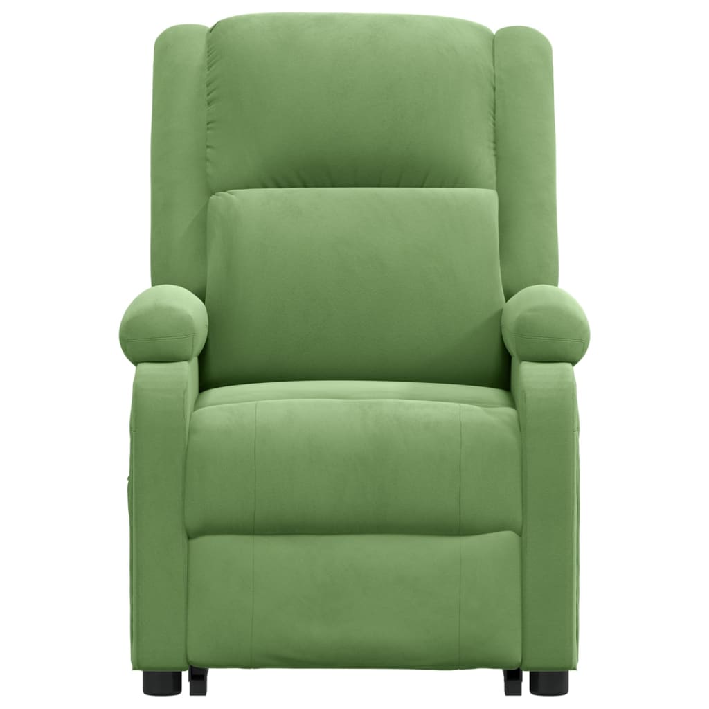 vidaXL Fotoliu de masaj cu ridicare, verde deschis, catifea
