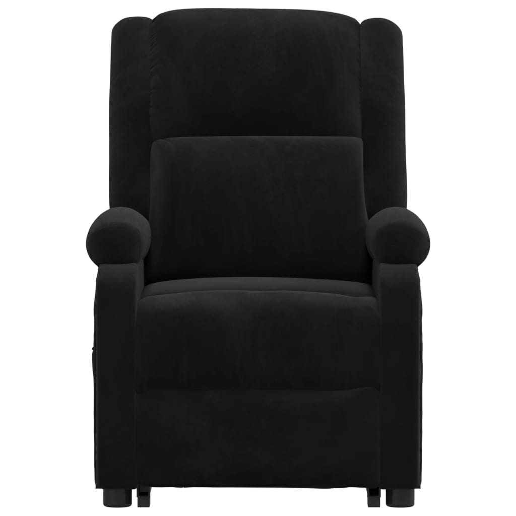 vidaXL Fotoliu de masaj cu ridicare, negru, catifea vidaXL Fotoliu de masaj cu ridicare, negru, catifea