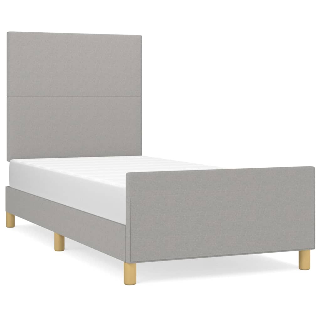 vidaXL Cadru de pat fără saltea, gri deschis, 80x200 cm, textil