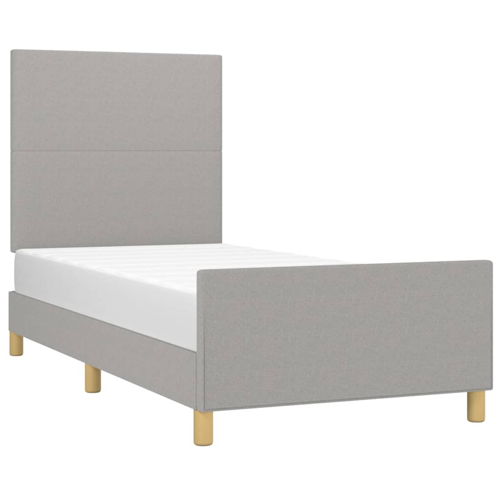 vidaXL Cadru de pat fără saltea, gri deschis, 80x200 cm, textil