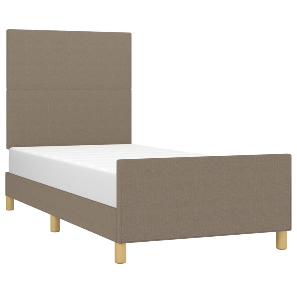 vidaXL Cadru de pat fără saltea Taupe 90x190 cm Stofa