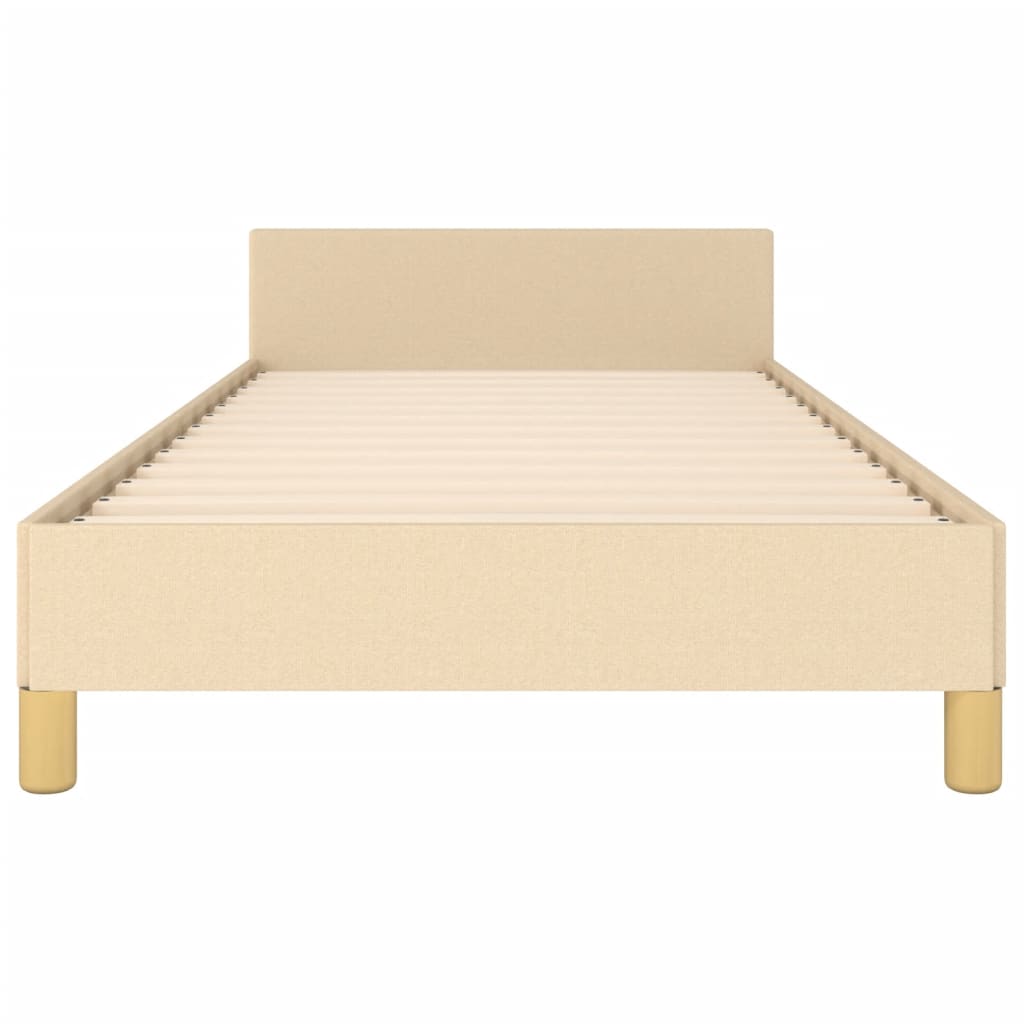 vidaXL Cadru de pat fără saltea cremă 90x190 cm țesătură