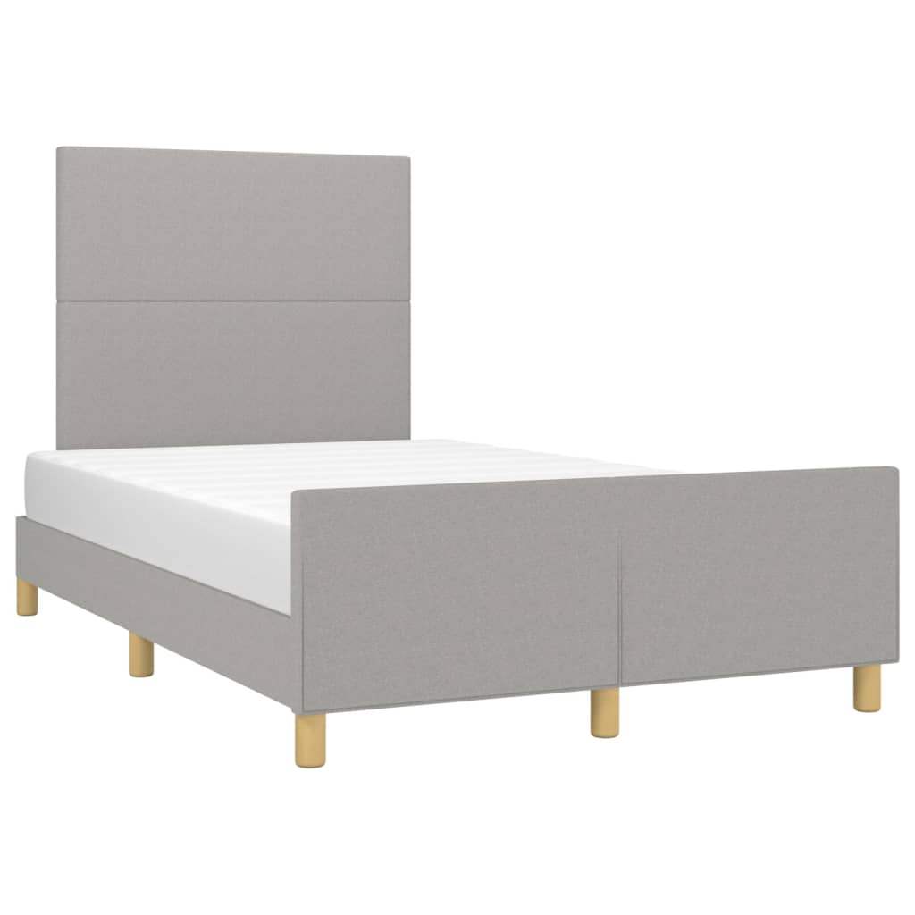 vidaXL Cadru de pat fără saltea, gri deschis, 120x200 cm, textil