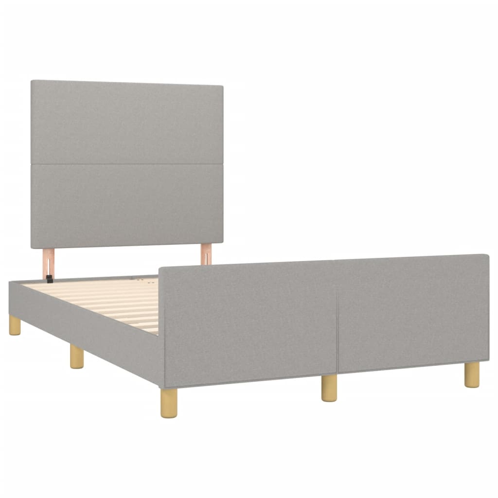 vidaXL Cadru de pat fără saltea, gri deschis, 120x200 cm, textil