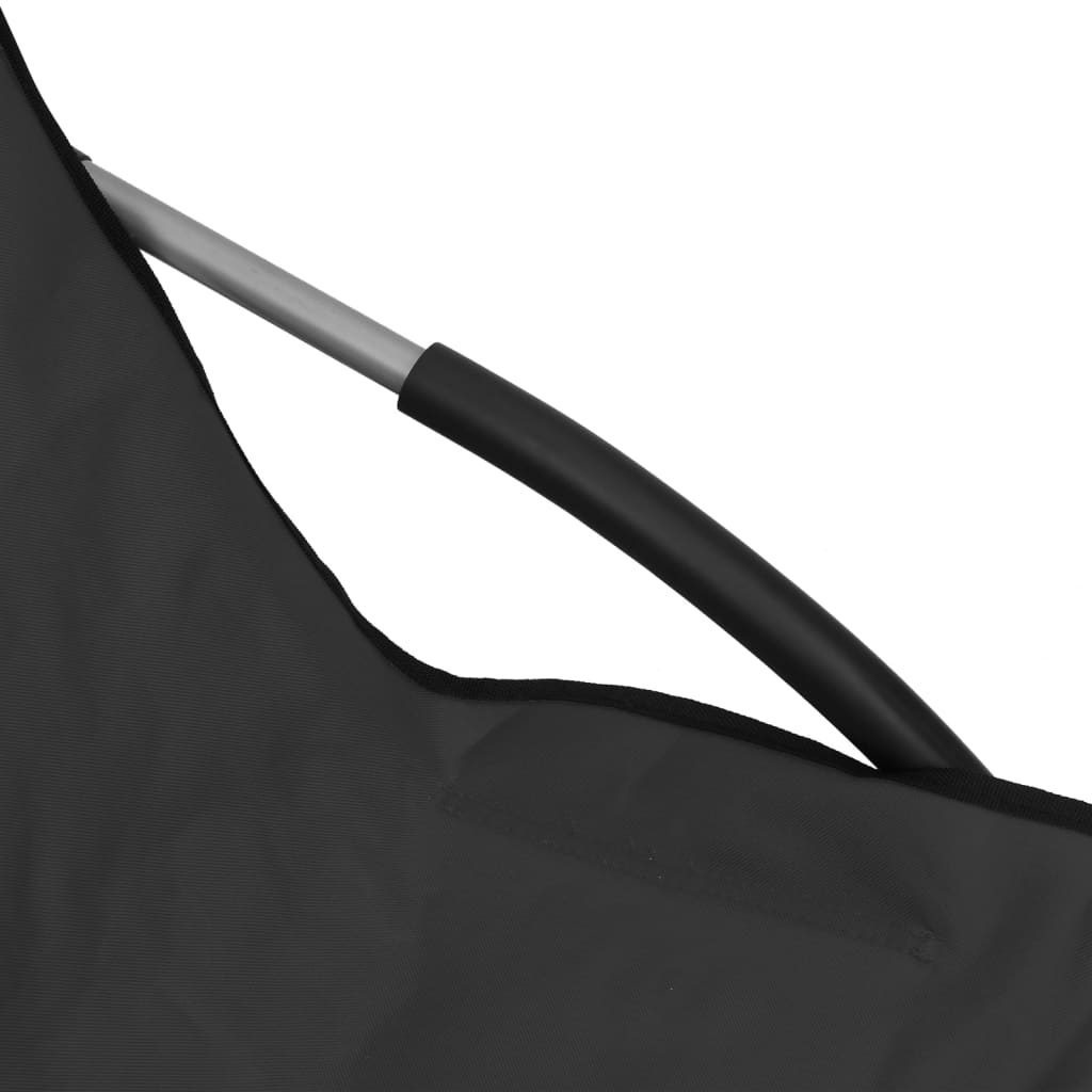 vidaXL Scaune de plajă pliante, 2 buc., negru, material textil vidaXL Scaune de plajă pliante, 2 buc., negru, material textil