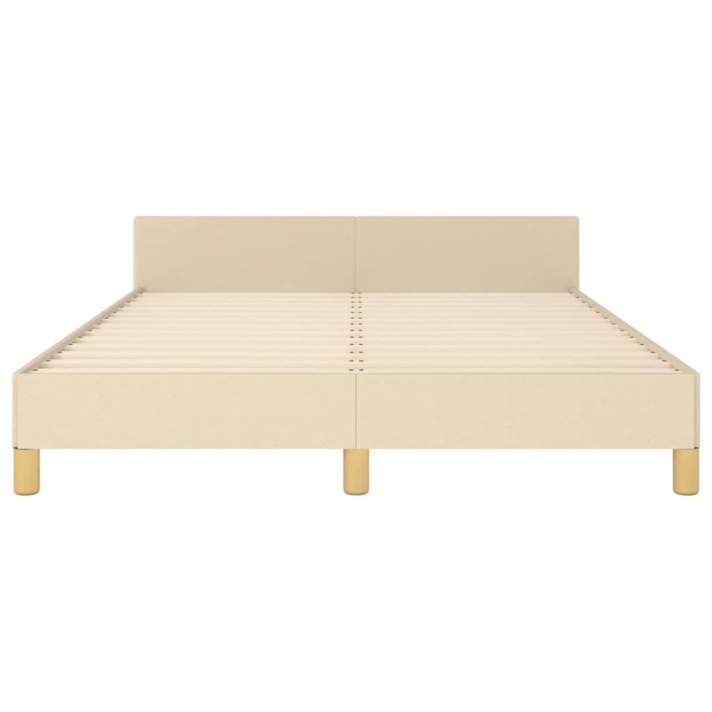 vidaXL Cadru de pat fără saltea, crem, 140x190 cm, textil