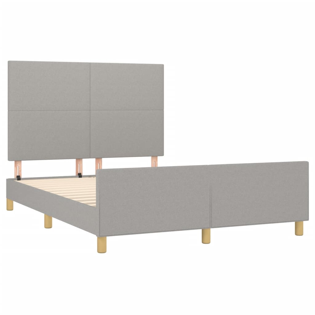 vidaXL Cadru de pat fără saltea, gri deschis, 140x200 cm, textil