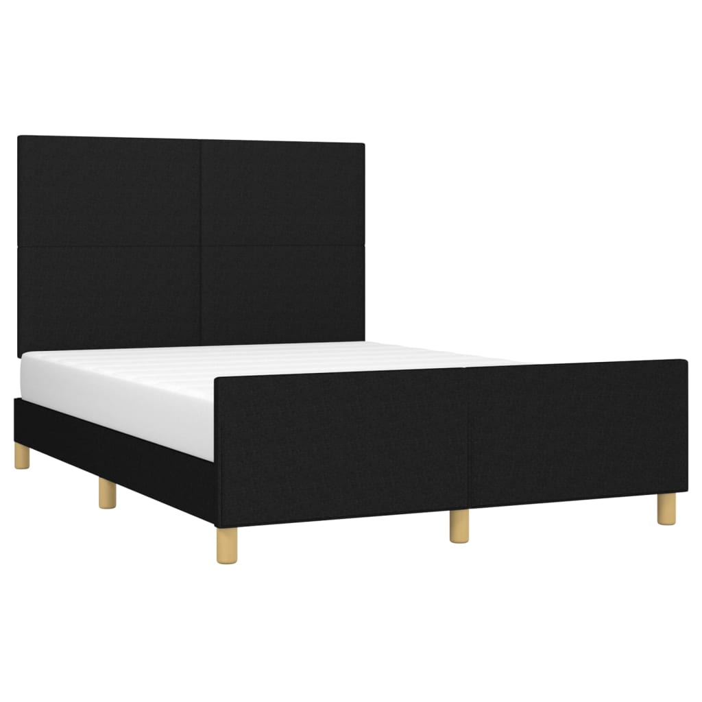 vidaXL Cadru de pat fără saltea, negru, 140x200 cm, textil vidaXL Cadru de pat fără saltea, negru, 140x200 cm, textil