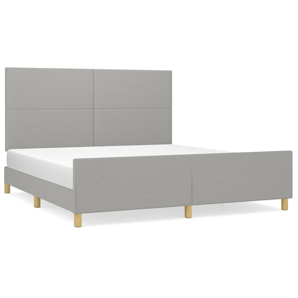 vidaXL Cadru de pat fără saltea, gri deschis, 180x200 cm, textil