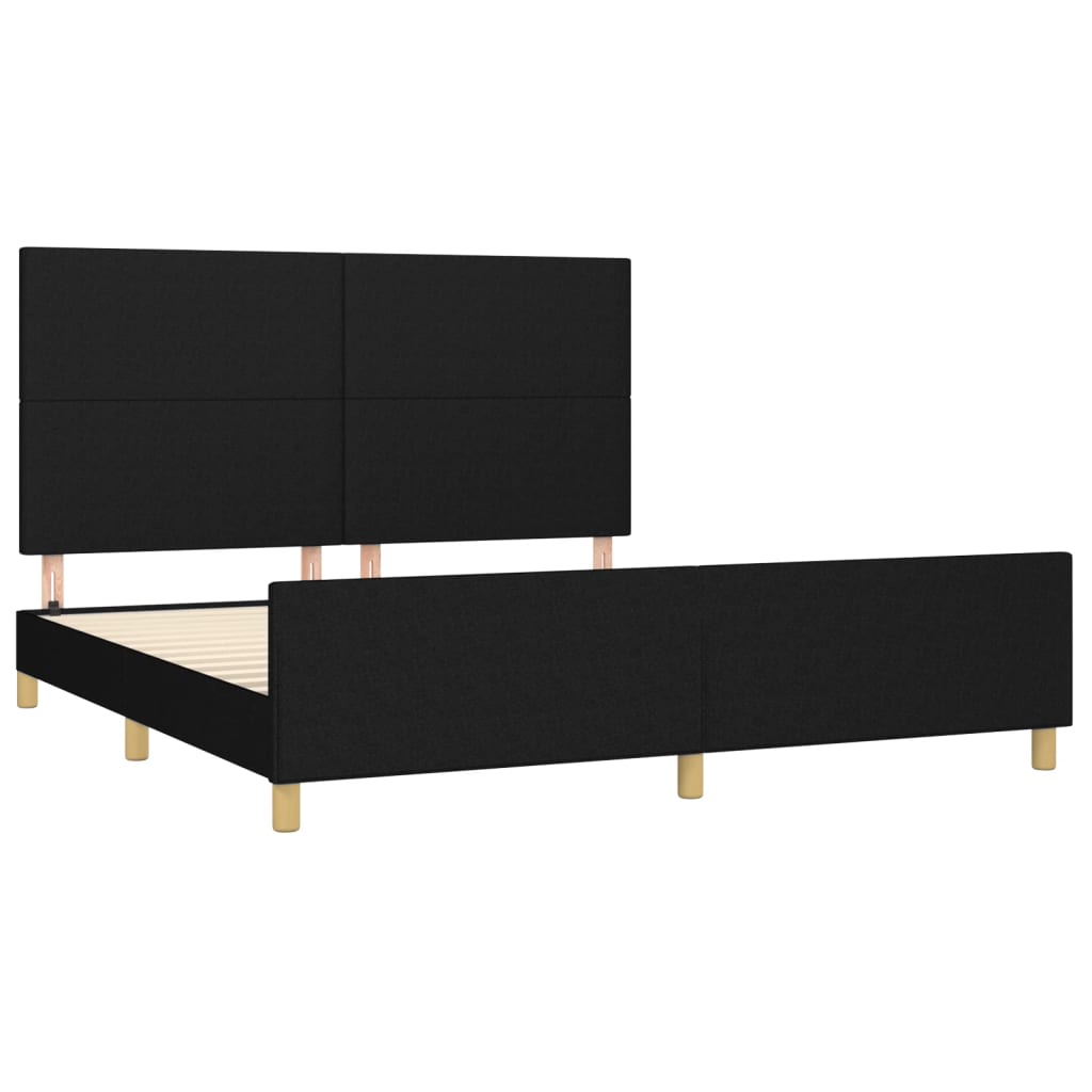 vidaXL Cadru de pat fără saltea, negru, 180x200 cm, textil vidaXL Cadru de pat fără saltea, negru, 180x200 cm, textil