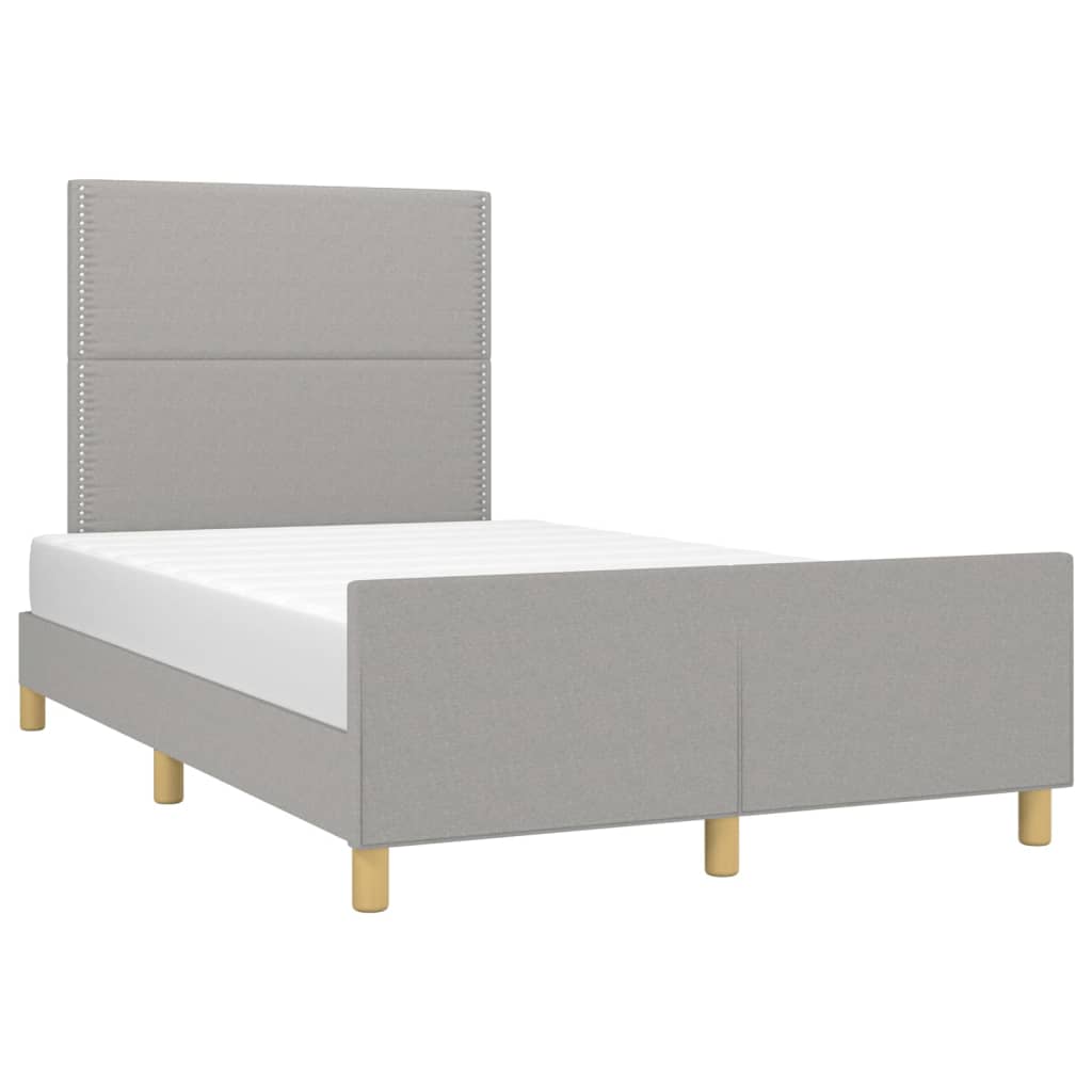 vidaXL Cadru de pat fără saltea, gri deschis, 120x200 cm, textil