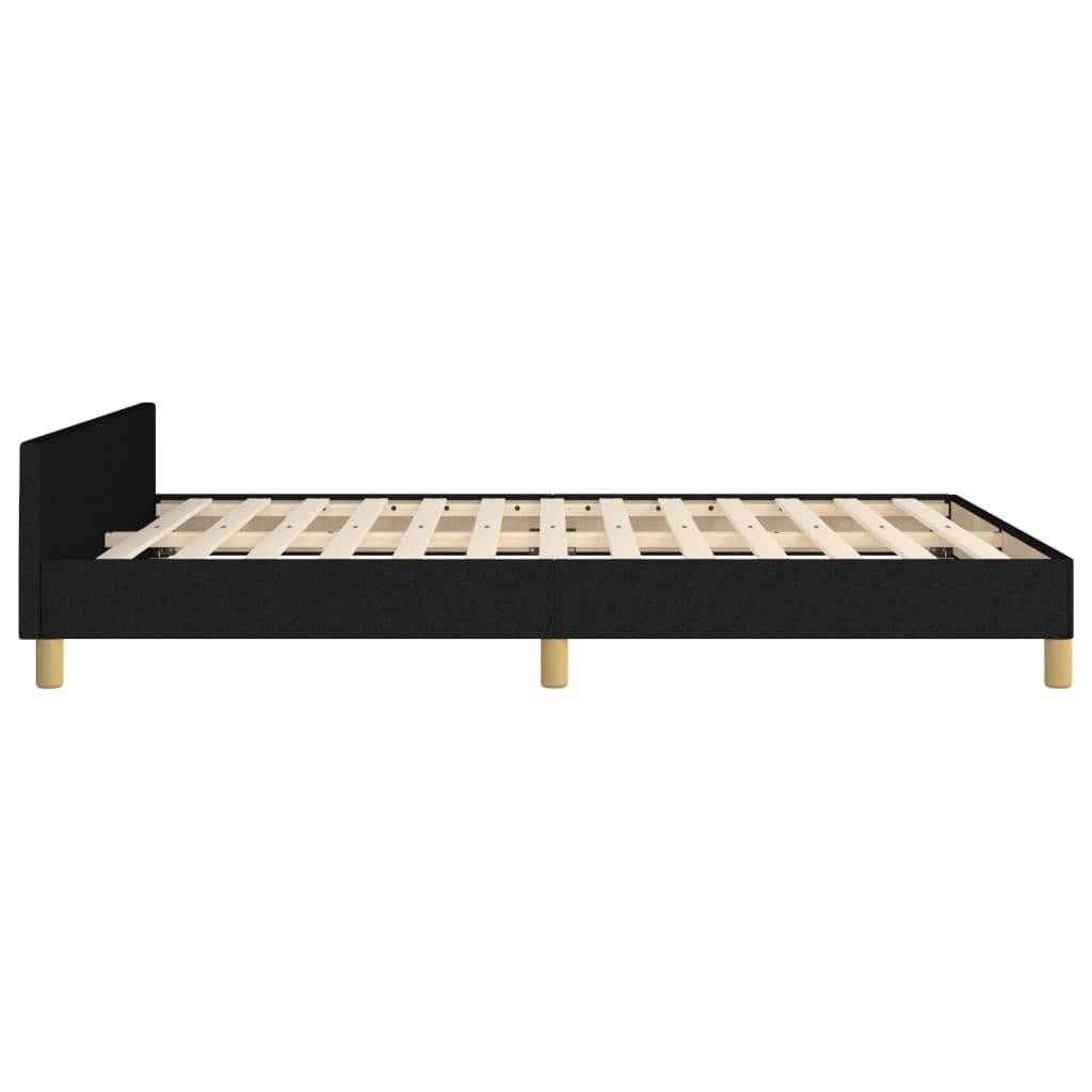 vidaXL Cadru de pat fără saltea, negru, 140x190 cm, textil