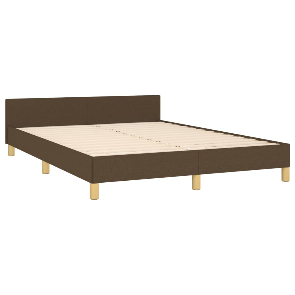 vidaXL Cadru de pat fără saltea, maro închis, 140x200 cm, textil vidaXL Cadru de pat fără saltea, maro închis, 140x200 cm, textil