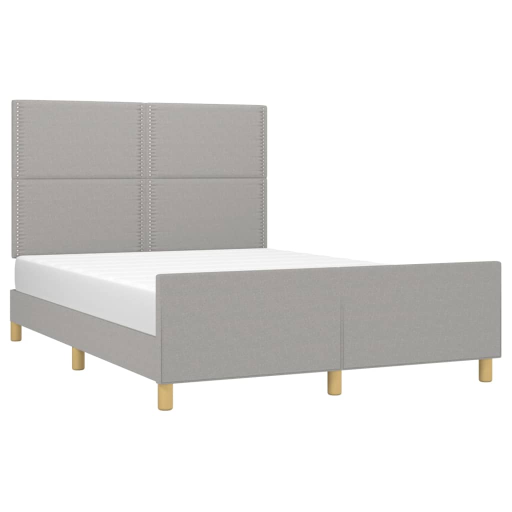 vidaXL Cadru de pat fără saltea, gri deschis, 140x200 cm, textil
