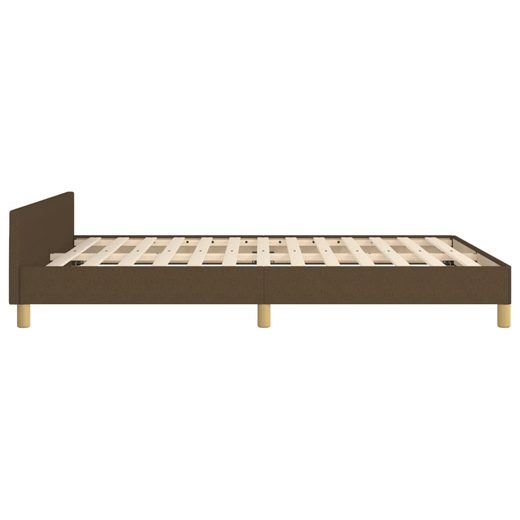 vidaXL Cadru de pat fără saltea, maro închis, 140x200 cm, textil vidaXL Cadru de pat fără saltea, maro închis, 140x200 cm, textil
