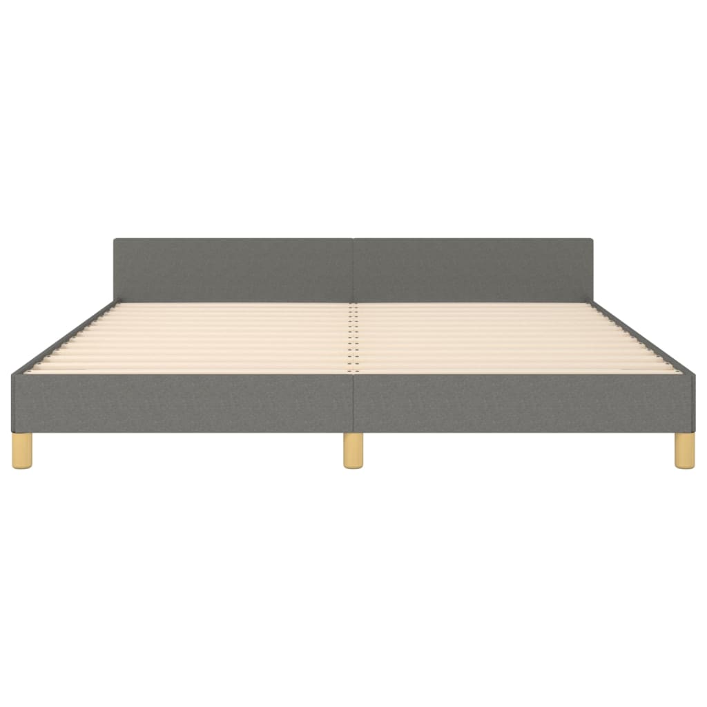 vidaXL Cadru de pat fără saltea, gri închis, 160x200 cm, textil
