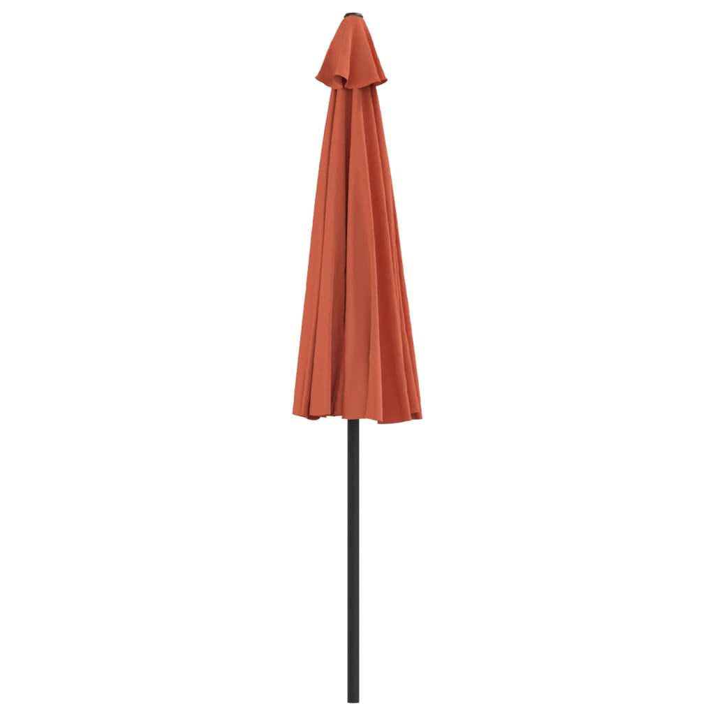 vidaXL Umbrelă balcon tijă aluminiu cărămiziu 270x144x222cm semirotund