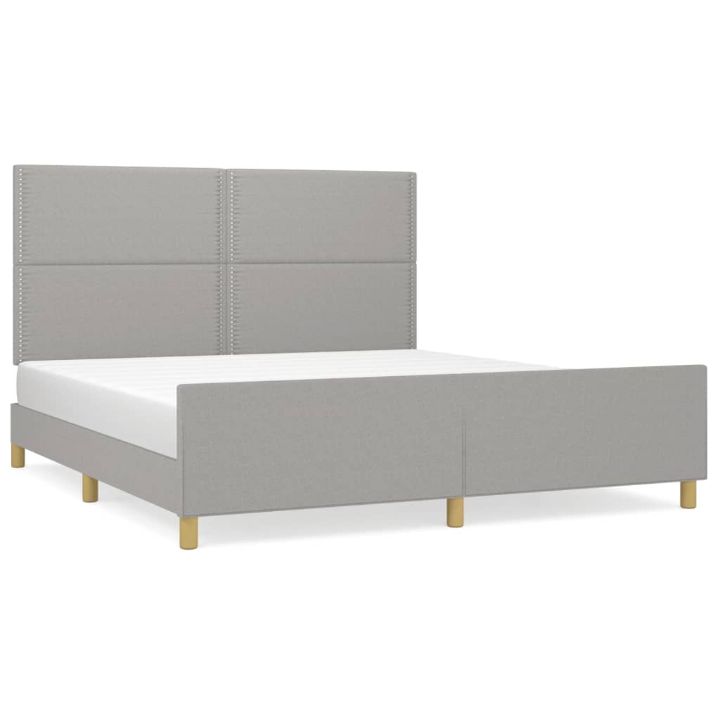 vidaXL Cadru de pat fără saltea, gri deschis, 180x200 cm, textil