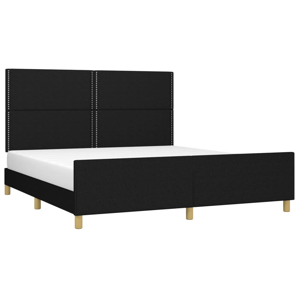 vidaXL Cadru de pat fără saltea, negru, 180x200 cm, textil vidaXL Cadru de pat fără saltea, negru, 180x200 cm, textil