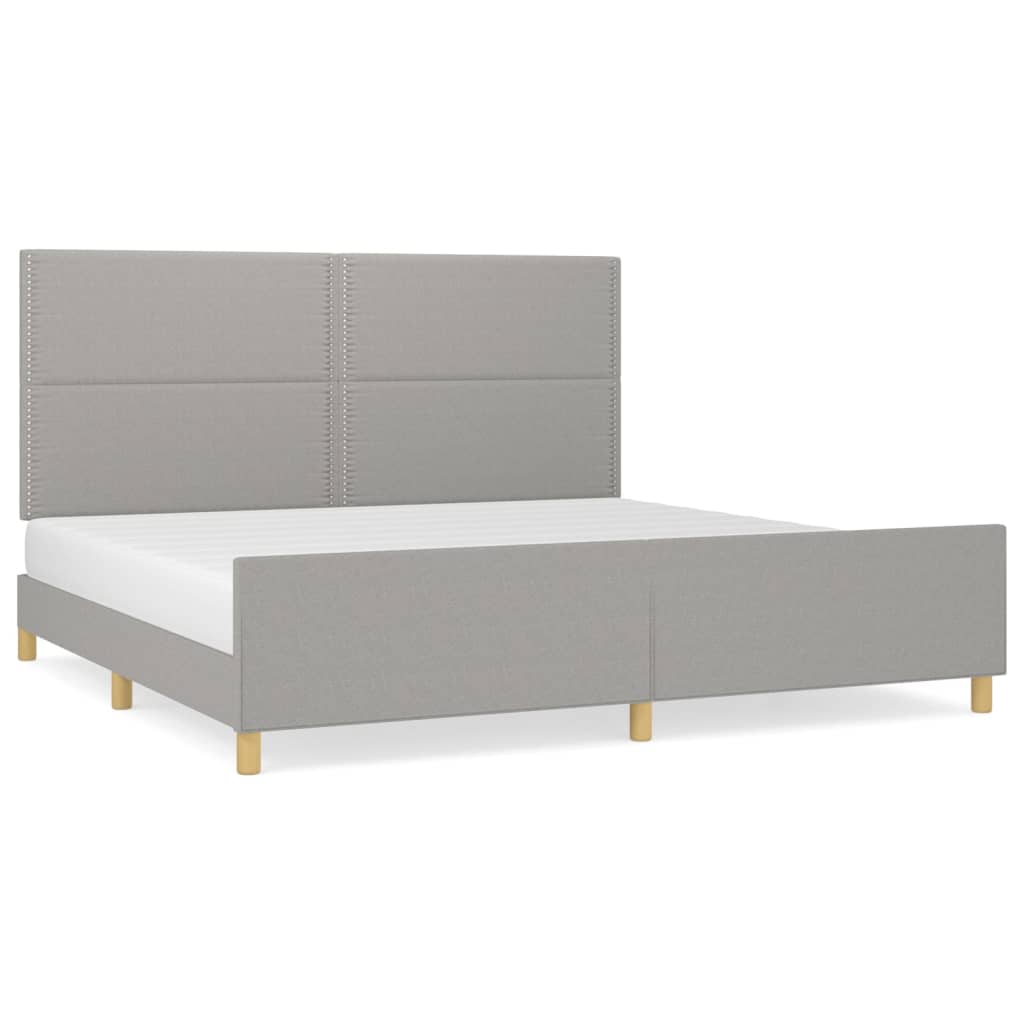 vidaXL Cadru de pat fără saltea, gri deschis, 200x200 cm, textil