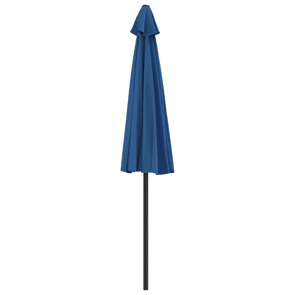 vidaXL Umbrelă balcon tijă aluminiu albastru 270x144x222cm, semirotund