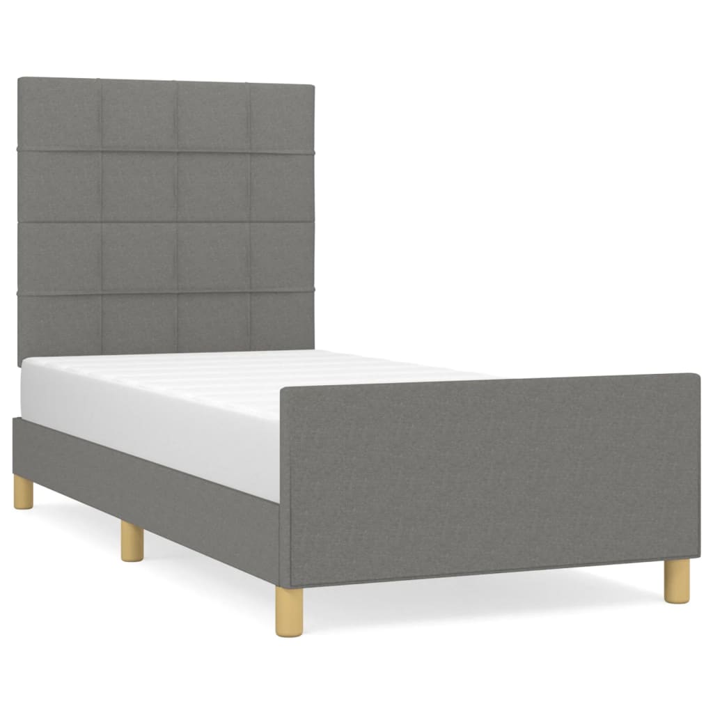 vidaXL Cadru de pat fără saltea, gri închis, 80x200 cm, textil vidaXL Cadru de pat fără saltea, gri închis, 80x200 cm, textil