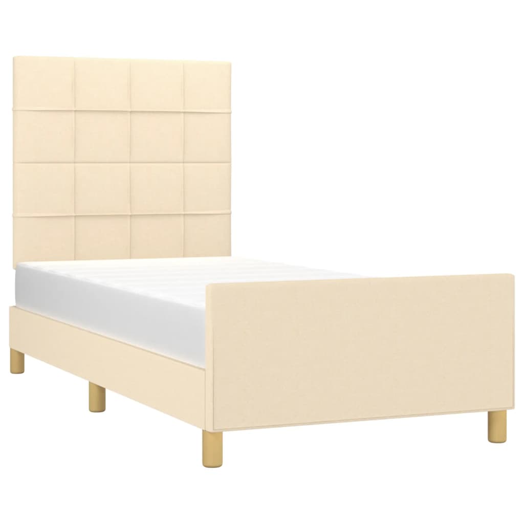 vidaXL Cadru de pat fără saltea cremă 80x200 cm țesătură